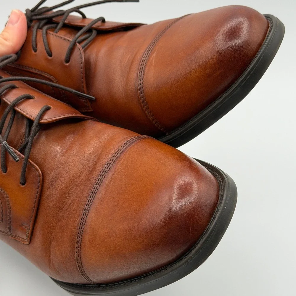 Florsheim Cap Toe Oxford Mens 10D Brown Comfortech Leather Office Ortholite